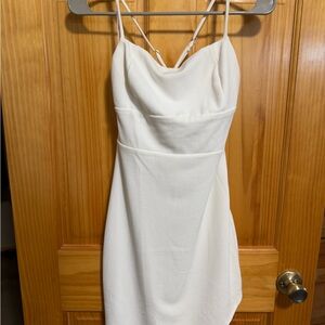 White lulus Spaghetti cross Strap Dress